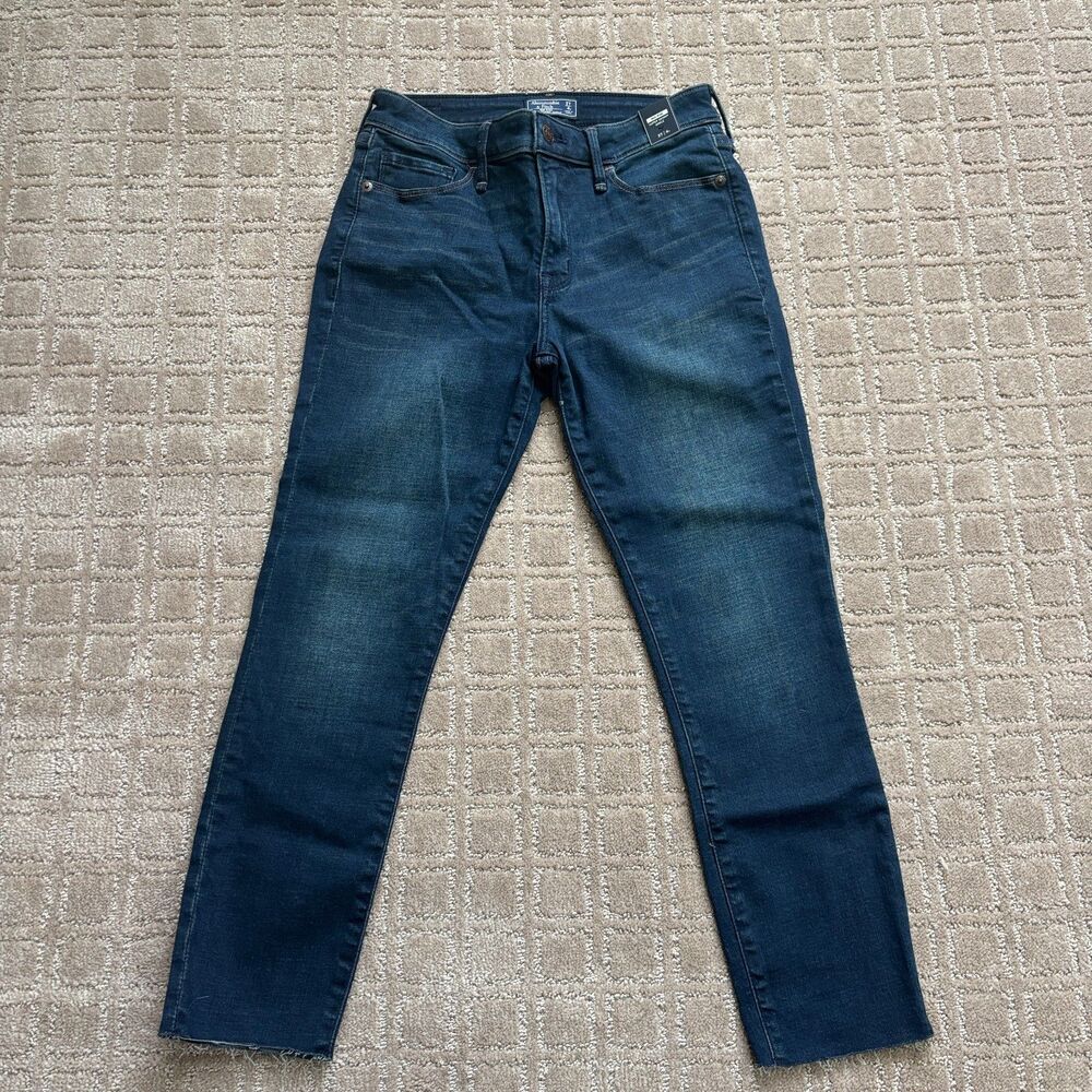 Abercrombie & Fitch Super Skinny Ankle Jeans Women's 27 Short Dark Wash Mid Rise